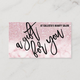 Certifikat för gåva vid Rosa Glitter Marble Gift
