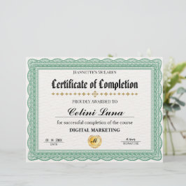 Certifikat för Grönt av elegant - modernt