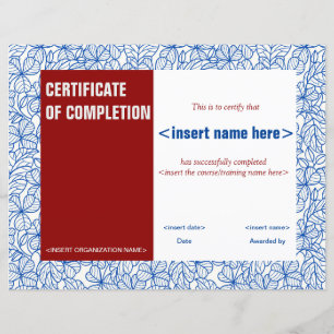 Certifikat för ifyllande