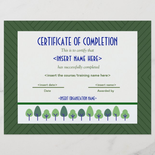 Certifikat för ifyllande (Framsida)