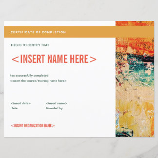 Certifikat för ifyllande