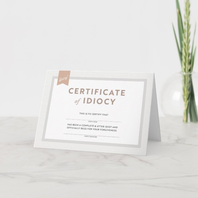 Certifikat för jonisationskort kort (Framsida)