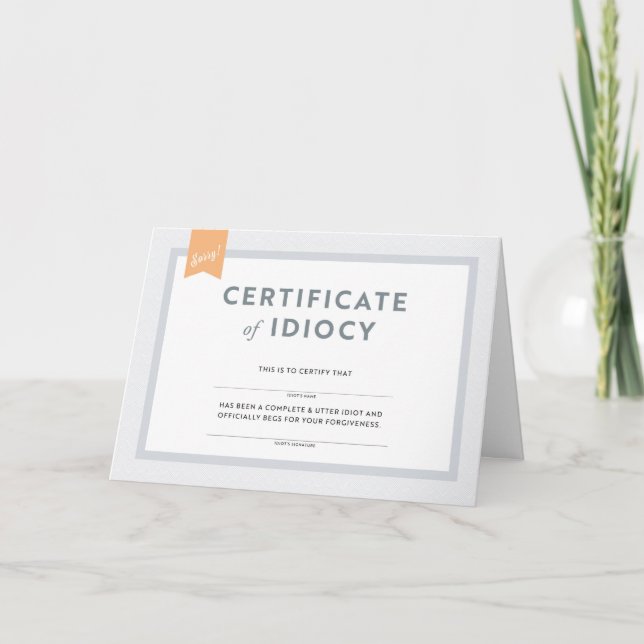 Certifikat för jonisationskort kort (Framsida)