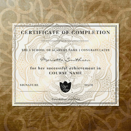 Certifikat för komplettering av Guld Mandala Yoga 