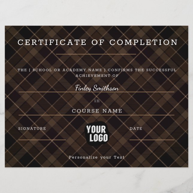 Certifikat för komplettering Modern Brown Masculin (Framsida)