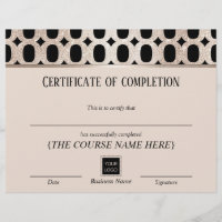 Certifikat för komplettering utmärkelse Luxury Gul