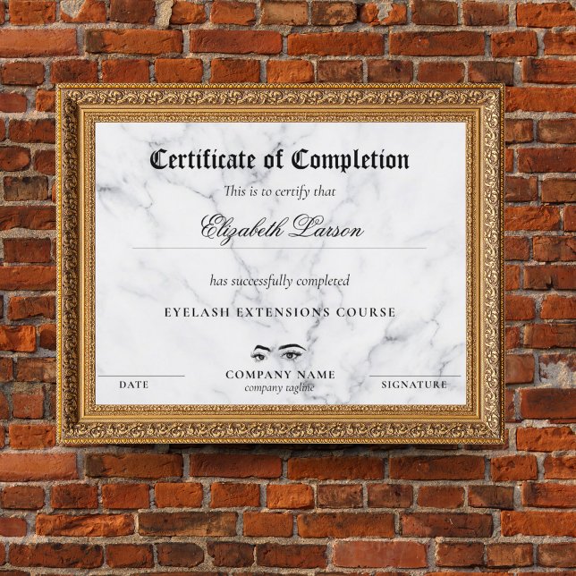 Certifikat för kompletteringsfärdighetsmarmor (Skapare uppladdad)