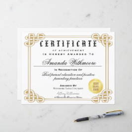 Certifikat för kummel och professionell