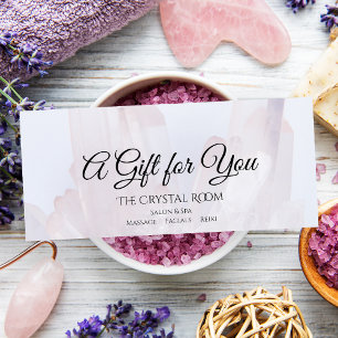 Certifikat för Light Lila Crystals Spa Salon Gift Reklamkort