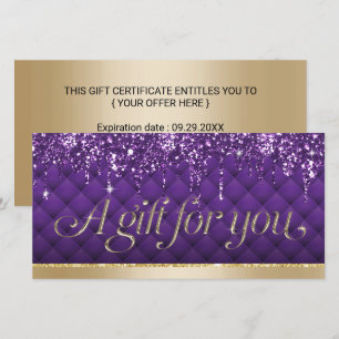 Certifikat för lyxgåva från Lila Guld Beauty Salon