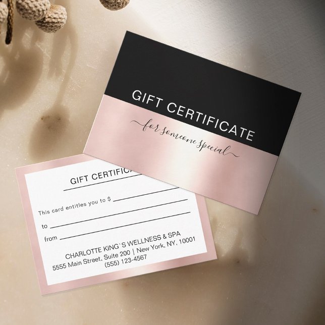 Certifikat för lyxgåva från Ro, Guld och svart gåv (Skapare uppladdad)
