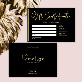 Certifikat för lyxsalon Black & Guld Glam Gift