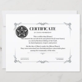 Certifikat för medlemskap i Conven