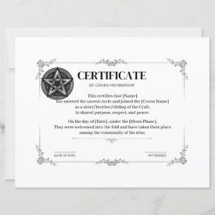Certifikat för medlemskap i Conven