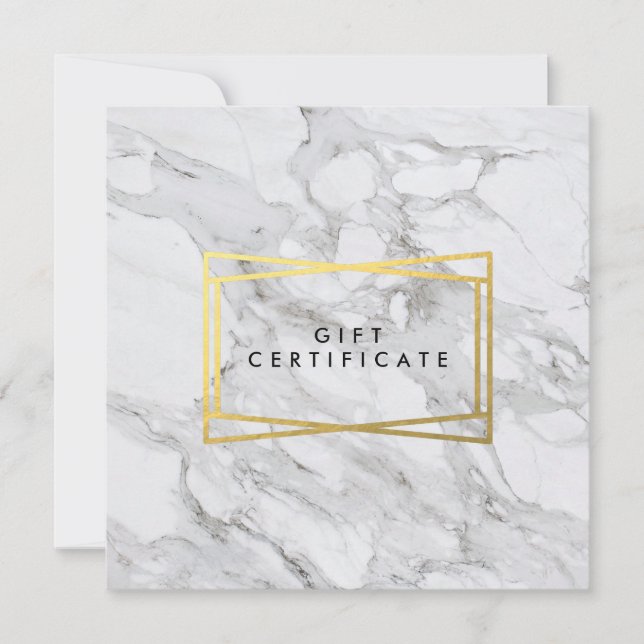 Certifikat för modern marble Background Salon Gift (Framsida)