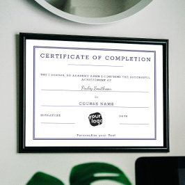Certifikat för modern minimal Elegant - slutförand