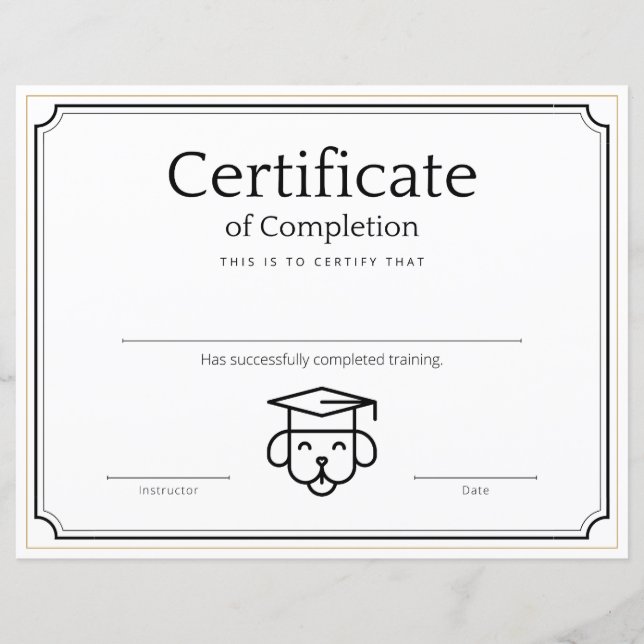 Certifikat för nöjesutbildning (Framsida)