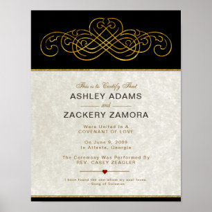 Certifikat för Ornate Victorian Contemporary Bröll Poster