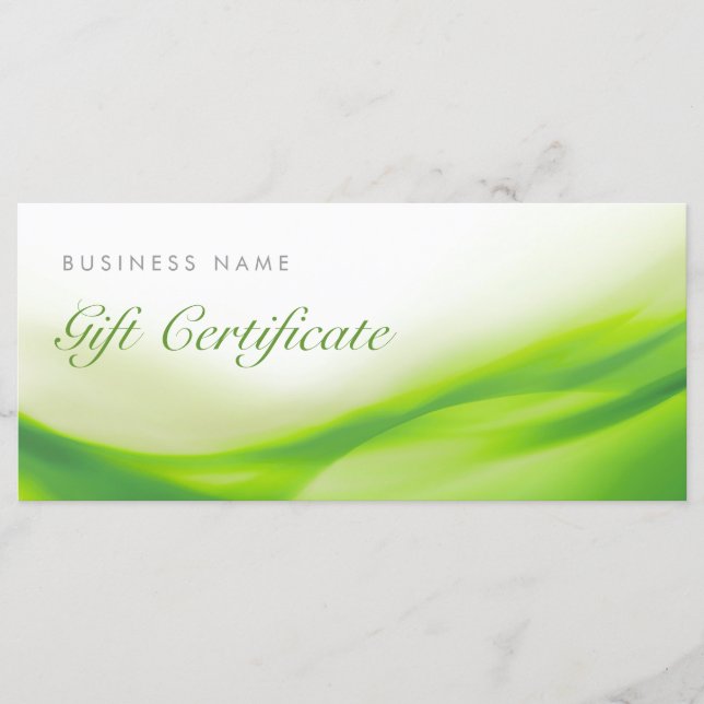 Certifikat för påfyllnadskort för grönt (Framsida)