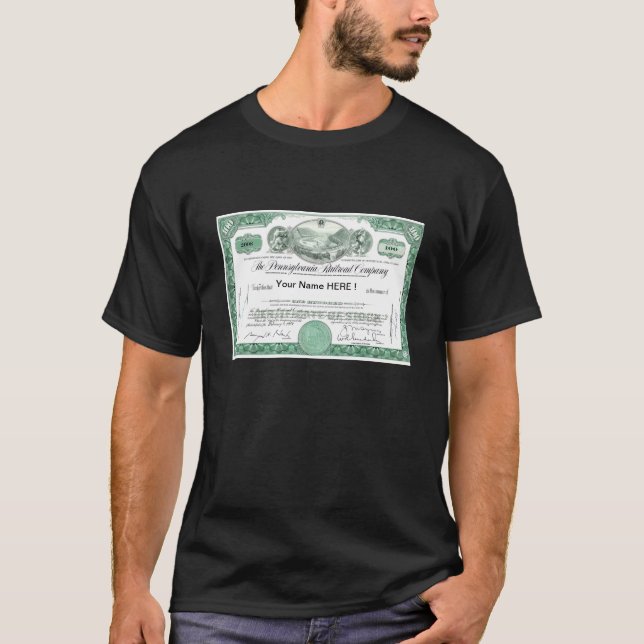 Certifikat för Pennsylvania järnväglagrar Tee Shirt (Framsida)