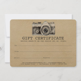 Certifikat för professionell fotograf-kameragåva