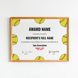 Certifikat för programvaruutmärkelse poster