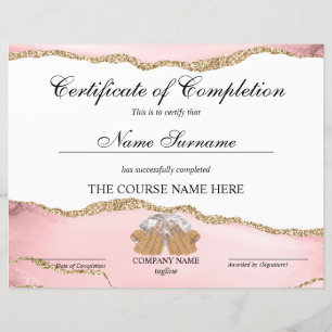Certifikat för slutbetyg, kurs för Nail Artist