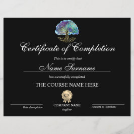 Certifikat för slutförande utmärkelse Livets träd