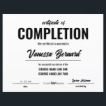Certifikat för slutförandekurstilldelning fet skri<br><div class="desc">Du kan själv anpassa och anpassa det här svarta och vita certifikatet för fullföljande kurs. Det finns redigeringsalternativ.</div>