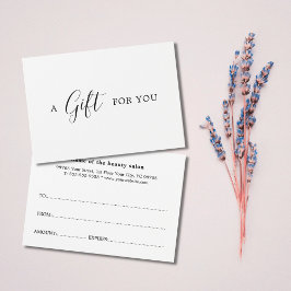 Certifikat för svartvit gåva med minimal Elegant