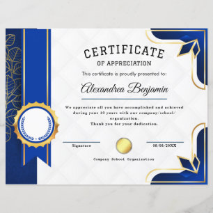 Certifikat för utvärdering av resultat