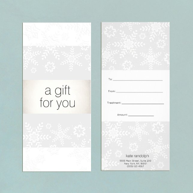Certifikat för vintersnöflummel Salon Spa Gift Reklamkort (Skapare uppladdad)