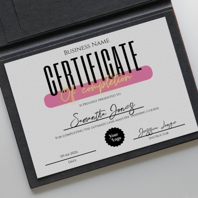 Certifikat från estetiker för att slutföra utmärke (Esthetician Certificate Of Completion Awards Bold)