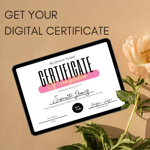 Certifikat från estetiker för att slutföra utmärke poster