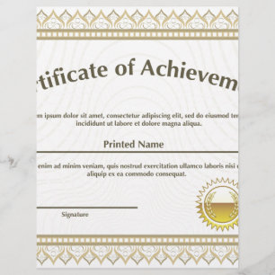 Certifikat med gyllene stämpel