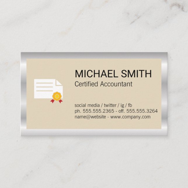 Certifikat | Metall Gräns (Framsida)