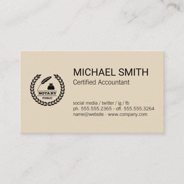 Certifikat | Offentlig notarius Logotyp (Framsida)