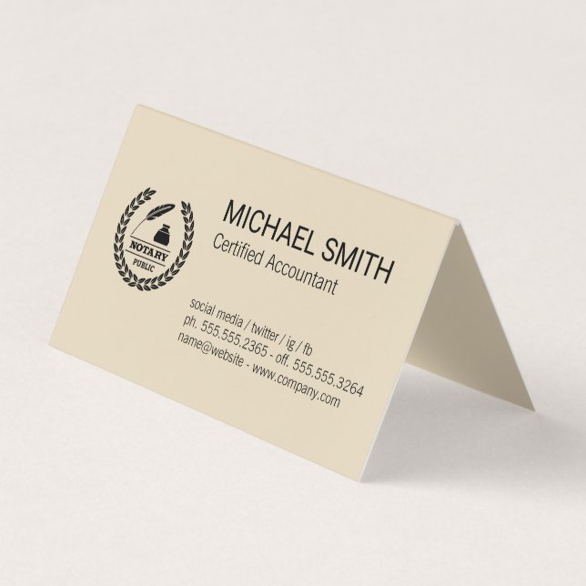 Certifikat | Offentlig notarius Logotyp Visitkort (Framsida)