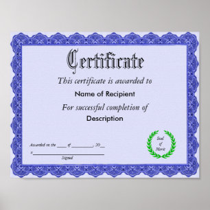 Certifikat Poster
