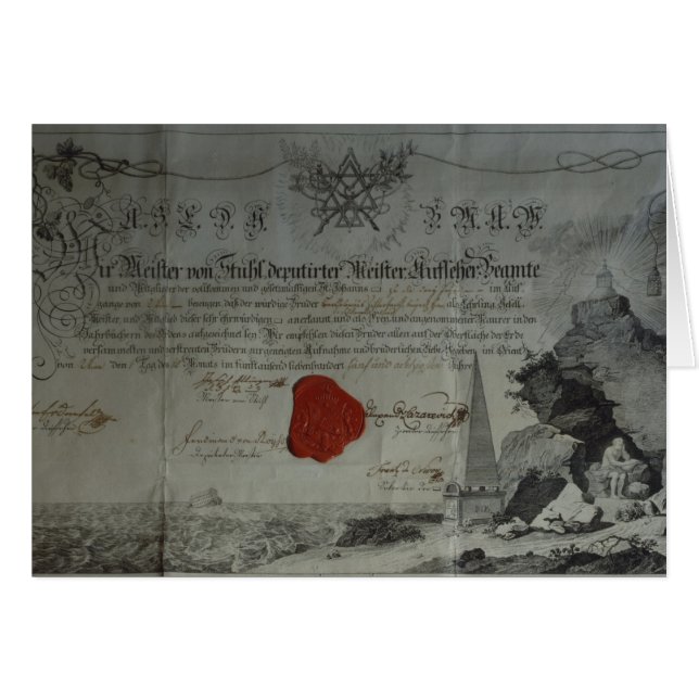 Certifikat som utfärdas av det Worshipful, styr Hälsningskort (Framsidan Horizontal)