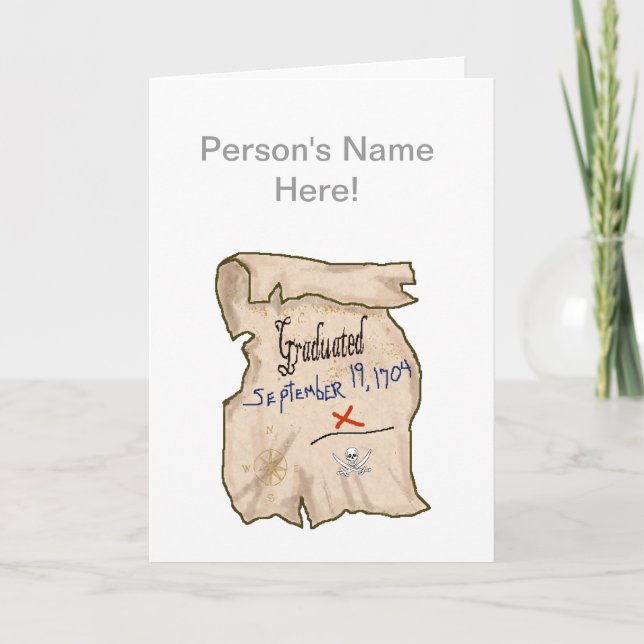 Certifikatkort för Studenten i Pirat-skolan Kort (Framsida)