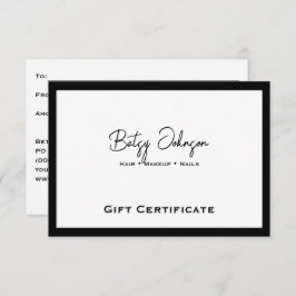 Certifikatkort för vit och svart elegant inbjudningar