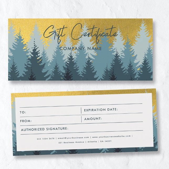 Certifikatkupong för Golden Forest Business Gift (Golden Forest Business Gift Certificate Voucher)