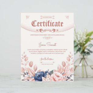 Certifikatmall för blommigt