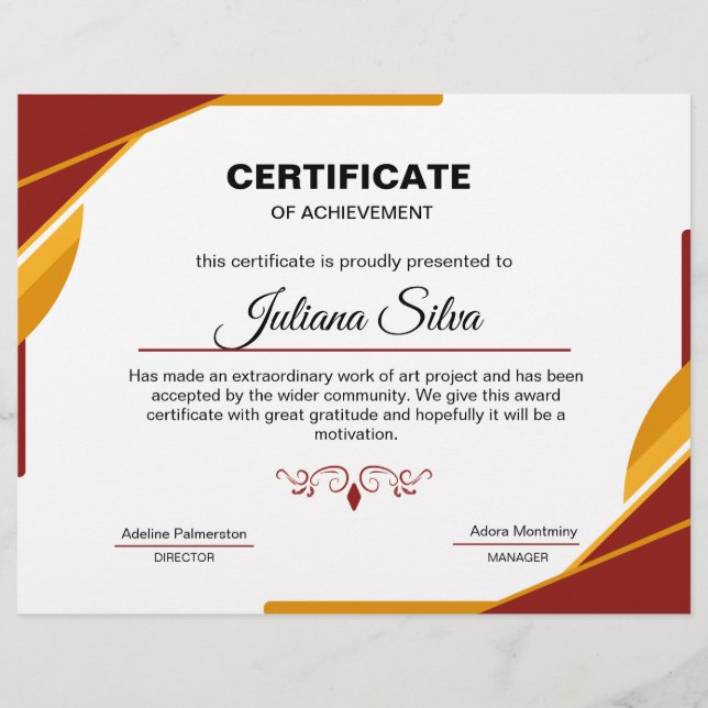 Certifikatmall för godkännande reklamblad (Framsidan)