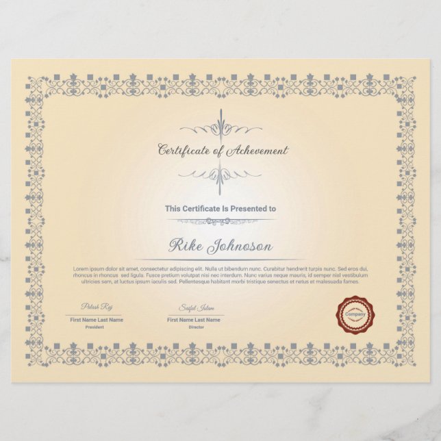 Certifikatmall Reklamblad (Framsidan)