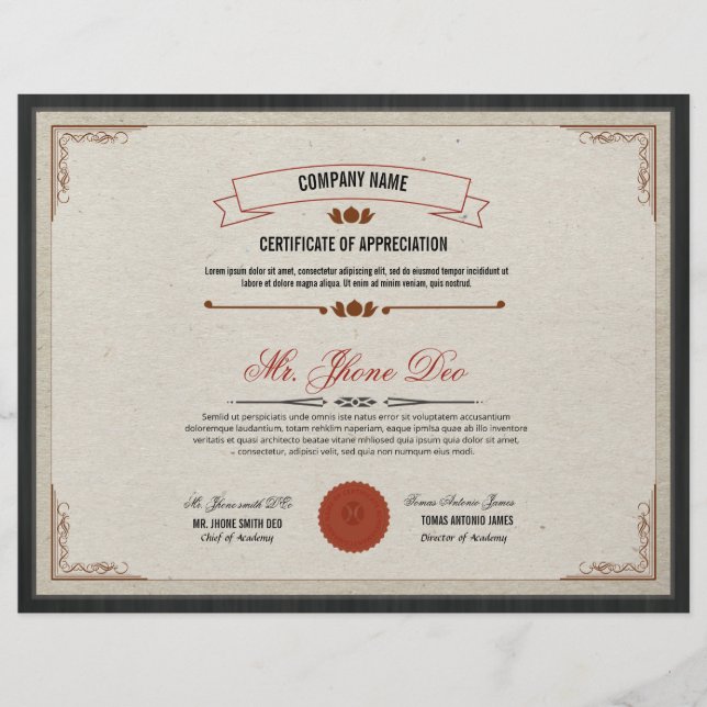 Certifikatmall Reklamblad (Framsidan)