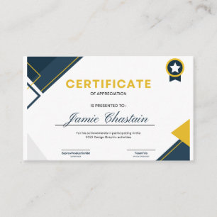 Certifikatmall Visitkort