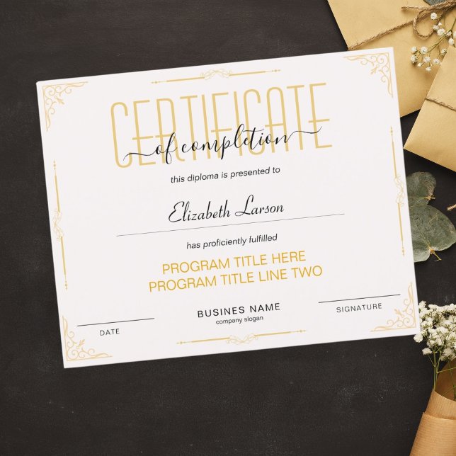 Certifikatutbildning för utmärkelse vid fullbordan (Skapare uppladdad)