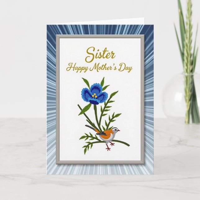 Cerulean Bloom Mamma Kort (Framsida)